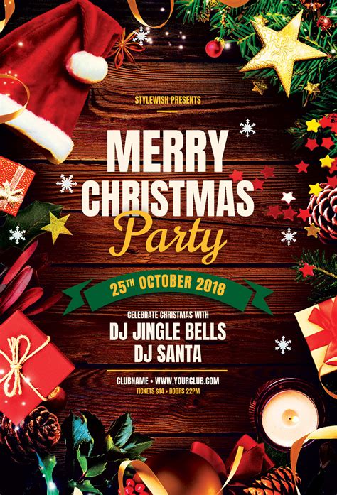 Merry Christmas Party Flyer On Behance