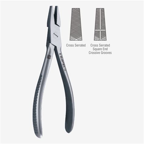 Flat Nose Plier With Longitudinal Groove Stainless Steel Surgitech