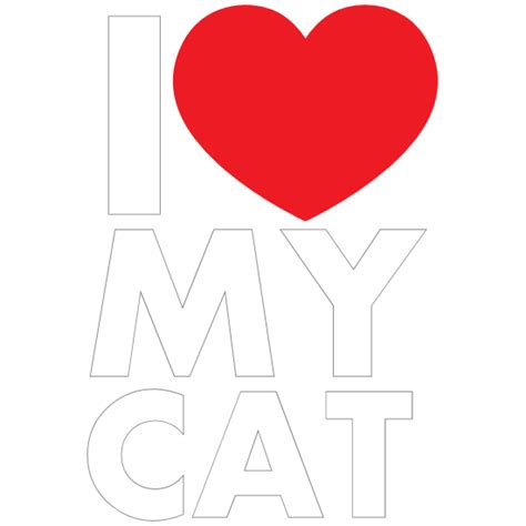 I Love My Cat Text With Heart Sticker