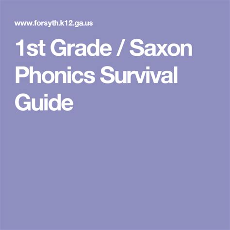 1st Grade Saxon Phonics Survival Guide Saxon Phonics Phonics
