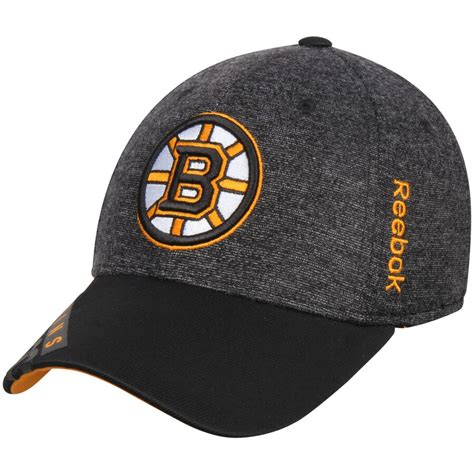 Mens Boston Bruins Reebok Charcoalblack Two Tone Structured Flex Hat