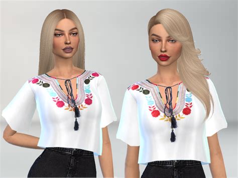 Embroidered Top By Puresim At Tsr Sims 4 Updates