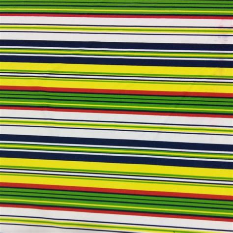 Stretch Spandex Yellow Navy Green Stripe Shine Trimmings Fabrics
