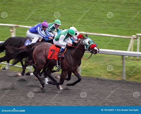 Horses Race Towards The Finish Line Running Editorial Photography