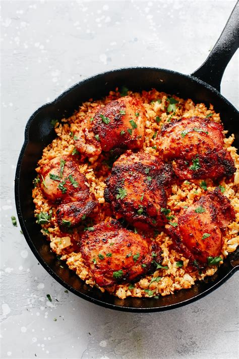 Spicy Chicken With Cauliflower Rice Low Carb Gluten Free And Paleo