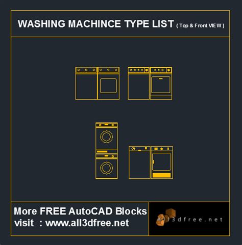 Autocad Block For Free Washing Machine Collection 002