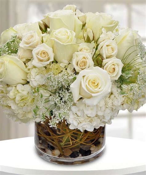 Find the best inspiration you need for your project. Prominence All White Flower Arrangement | Julia's ...