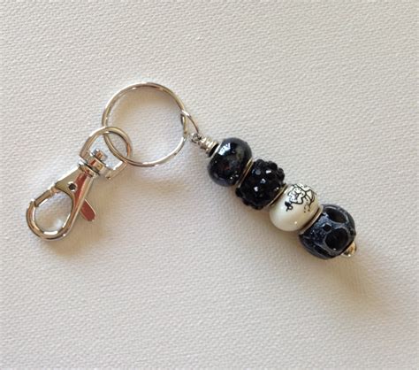 Womens Key Chain Clip On Key Chain Beaded Keychain Handmade