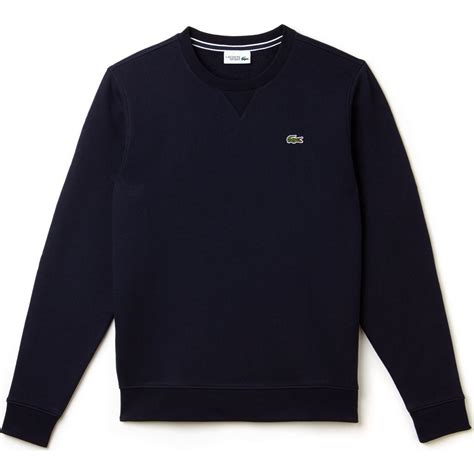 Lacoste Sport Mens Crewneck Sweatshirt In Navy Blue Sportique