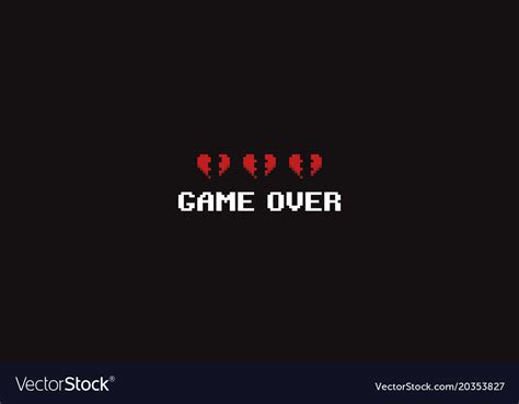 Game Over Pixel Art Arcade Game Screen Free Template Ppt Premium