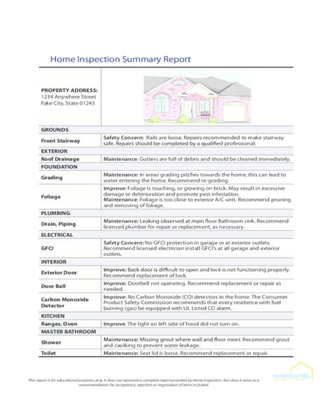 Sample Home Inspection Summary Report Edit Fill Sign Online Handypdf