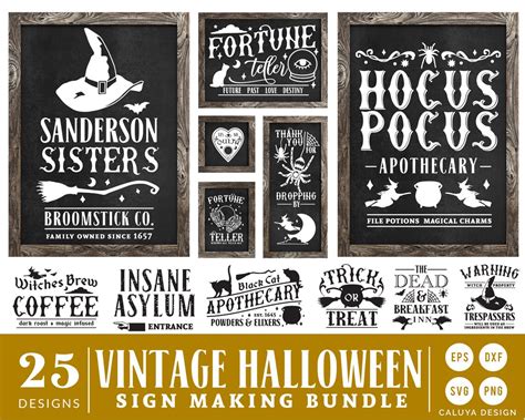 Vintage Halloween Sign Making Svg Cuttable File For Cricut Etsy