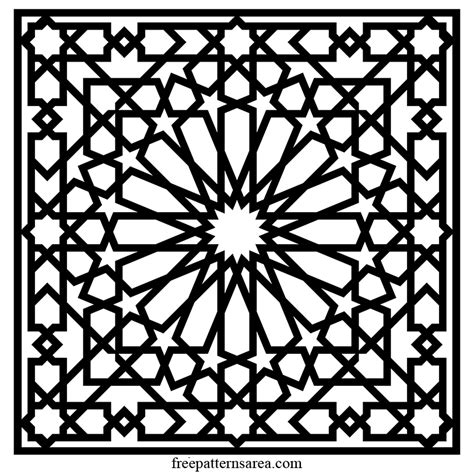 Islamic Arabesque Geometric Art Pattern Vector - FreePatternsArea