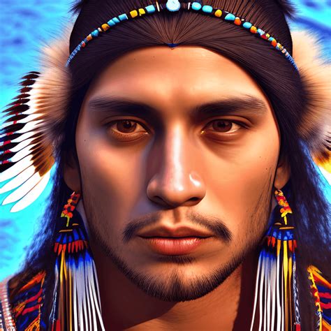 Beautiful Bohemian Native American Man · Creative Fabrica