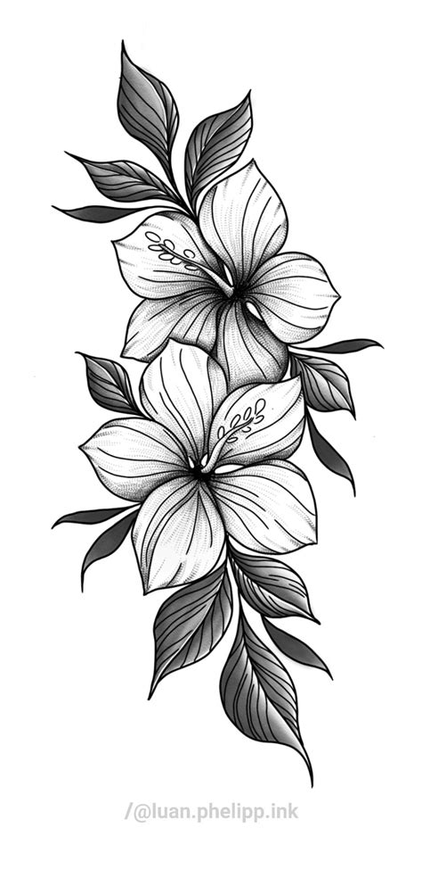 Floral Tattoo Stencil Decalque Tatuagem Floral Desenhos De Tatuagem