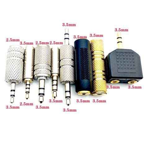 3pcs Jack 35mm To 25mm Audio Adapter 25mm Male To 35mm Female Plug