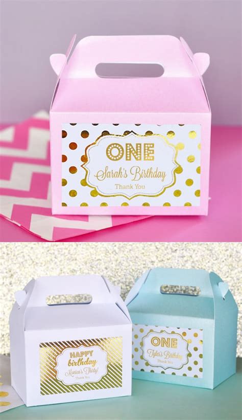 1st Birthday Party Favors Boxes Pink And Gold 1st Birthday Favors