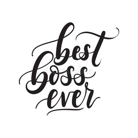 Best Boss Ever Digital Lettering Inscription Stock Vector