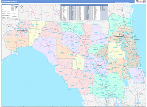Florida Northern Wall Map Color Cast Style By Marketmaps Mapsales