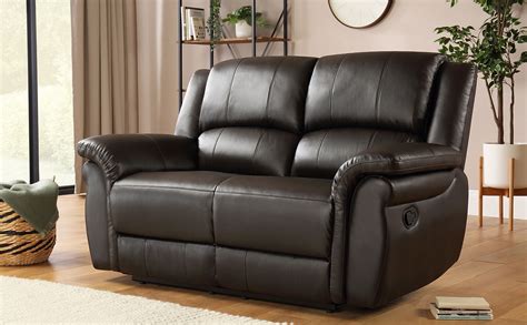 Lombard Brown Leather 2 Seater Recliner Sofa Furniture Choice