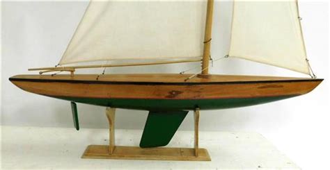 Lot Two Wooden Sailboat Models Including Including Bluenose