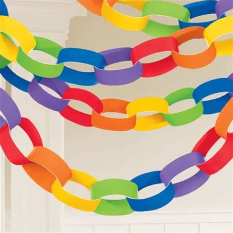 Paper chain decorations are a great way to keep creative little hands entertained for hours in the feed your next strip through the middle of your first chain link. Rainbow Paper Chain Garland Decoration - 3.9m - Fun Party Supplies - Childrens Party Supplies ...