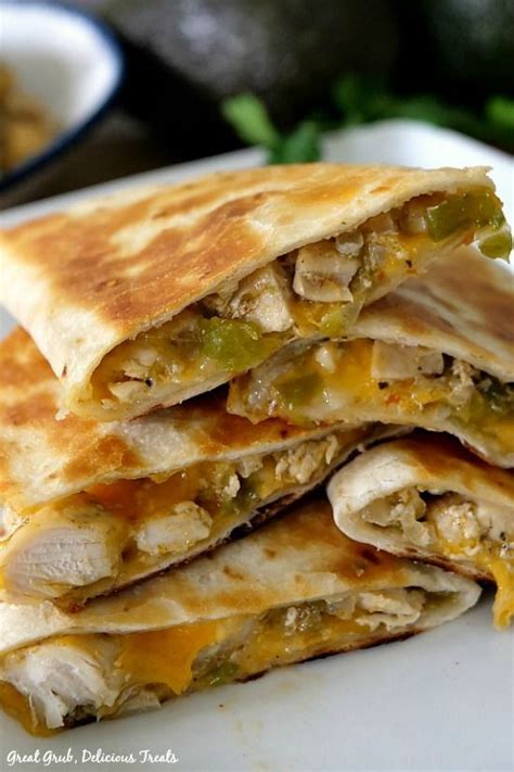 Place buttered side down on a lightly greased baking sheet. Cheesy Chicken Quesadillas are loaded with chicken, two ...