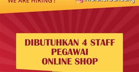 Demikian ulasan tentang gaji umr bandung dari gajikaryawan.com. Lowongan Kerja 4 Staff Pegawai Online Shop Bandung Januari 2019 - Info Lowongan Kerja Bandung ...