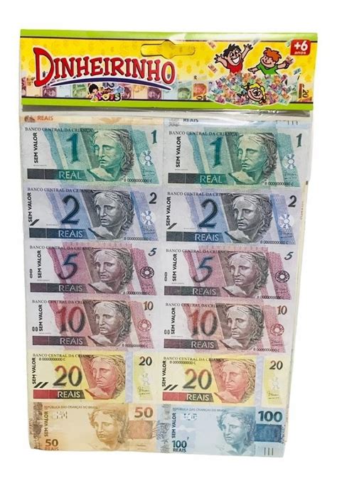 Mini Dinheiro De Brinquedo Dinheirinho Cartela 100 Unidades Mercadolivre