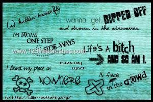 Green Day Lyrics | Holiday Text Brushes | 123Freebrushes
