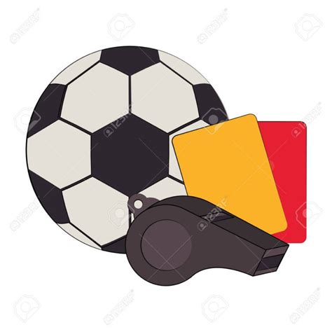 Soccer Football Sport Game Ball And Referee Cards With Whistle