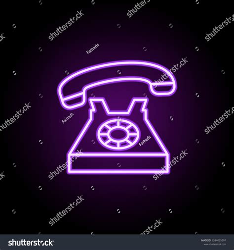 Home Phone Neon Icon Elements Media Stock Vector Royalty Free