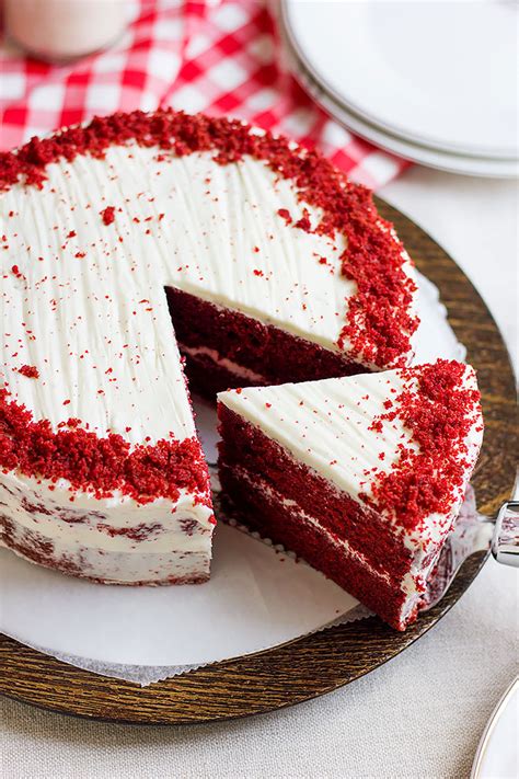 This red velvet cake recipe is made with butter, eggs, vanilla, red gel food coloring, cocoa, buttermilk, and other ingredients. Easy Red Velvet Cake with Cream Cheese Frosting - Munaty ...