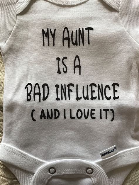 My Aunt Is A Bad Influence Funny Bodysuit Baby Shower Gift Etsy