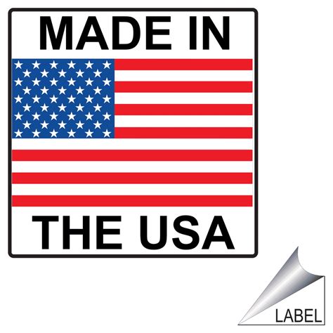 Made In America Made In The Usa Label Sticker White Reflective