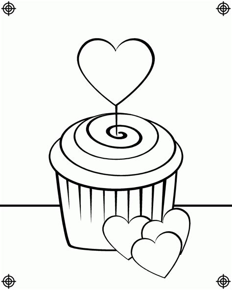 Printable Cupcake Coloring Page