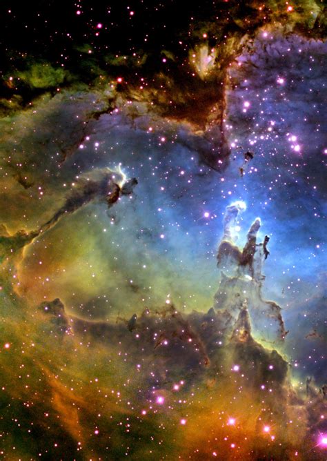 Colors Eagle Nebula Hubble Space Space Telescope
