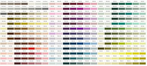 Pantone Color Match Chart