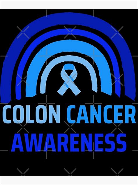 Colon Cancer Awareness Rainbow In March We Wear Blue Ribbon Colon