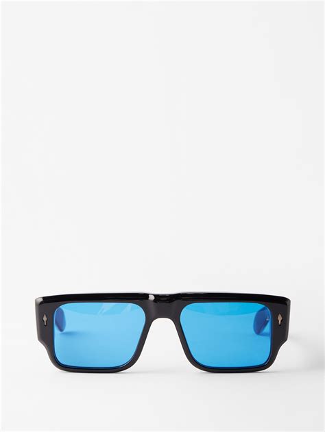 Jacques Marie Mage Devoto Rectangular Acetate Sunglasses In Blue Lyst