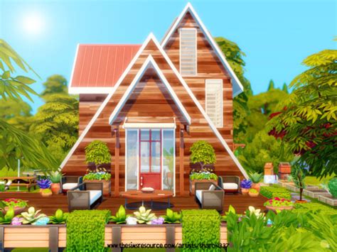 The Sims Resource A Frame Cottage Nocc By Sharon337 • Sims 4 Downloads