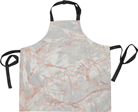 Ykmustwin 2 Pockets Aprons For Women Man Marble Texture Pattern Apron With