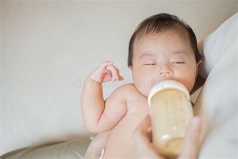 Newborn Baby Girl Is Drinking Milk By Her Mother Stock Image Image Of