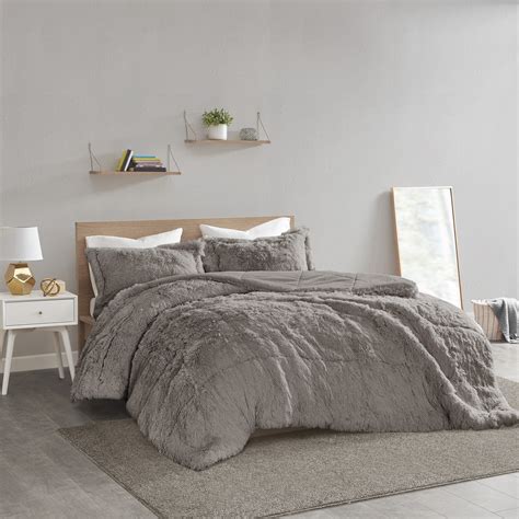 This machine washable bedding set comes with everything your bed. Home Essence Apartment Leena Shaggy Faux Fur Comforter Set ...