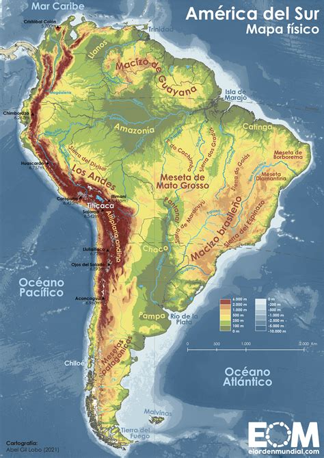 El Mapa Físico De América Del Sur Easy Reader