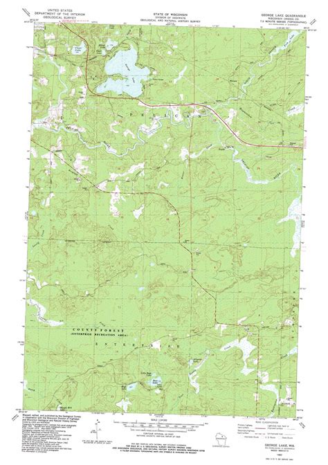 George Lake Topographic Map Wi Usgs Topo Quad 45089e3