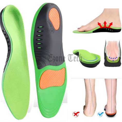 Pair Orthotic Shoe Insoles Inserts Flat Feet High Arch Support Plantar