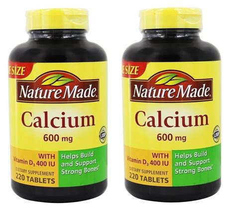 Nature Made Calcium 600 Mg With Vitamin D3 Value Size 220 Count