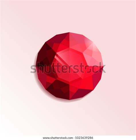 Vector Illustration Ruby Jewel On White Stock Vector Royalty Free