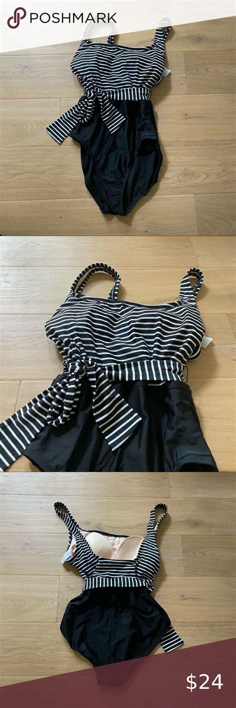 Kona Sol Black And White One Piece Swimsuit Black And White One Piece